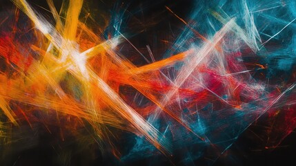 Fototapeta premium Abstract Colorful Dynamic Lines and Patterns on Dark Background