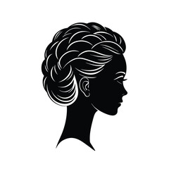 Leek ponytail hair style silhouette
