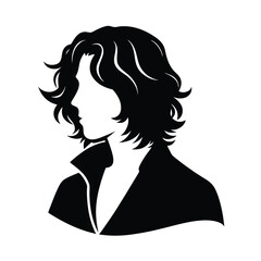 Shoulder length waves hair style silhouette