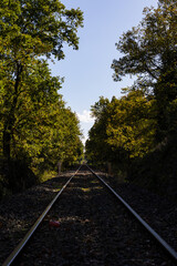 Fototapeta premium Former railway line connecting Tournemire to Le Vigan converted into a rail bike trail in the Larzac
