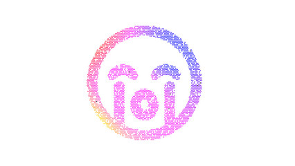 Icon sad cry is made up of LED square shapes. There are bright diodes and there are black dead diodes