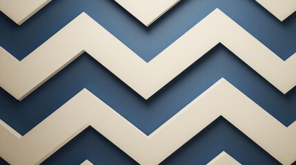 Blue and White Zigzag Pattern on Textured Surface with Shadows