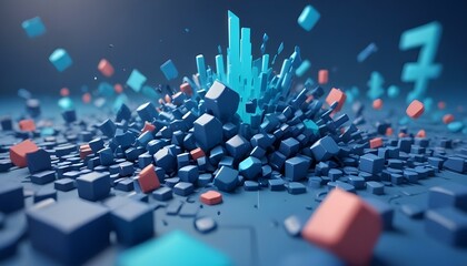 Obraz premium Clear Plain Shiny Warm Soft Vintage Bokeh Cloudy Wave Like Geometric Blue Background or Texture