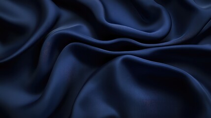 Obraz premium Elegant Deep Blue Fabric With Soft Satin Texture and Flowing Drapery