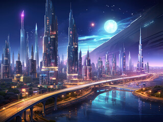 Obraz premium Unbelievable night view of the city