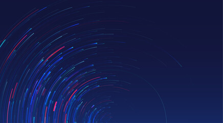 Glowing lines on blue background. Abstract modern lines. Cool gradient shapes. Graphic concept for your design