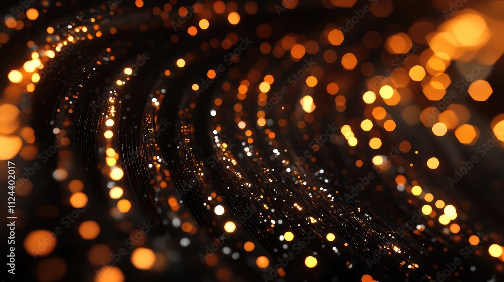 Poster vibrant abstract background with shimmering golden bokeh effect