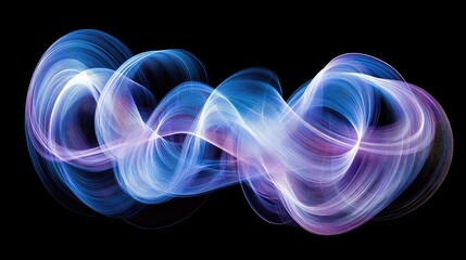Obraz premium Colorful Abstract Light Waves with Flowing Motion on Black Background