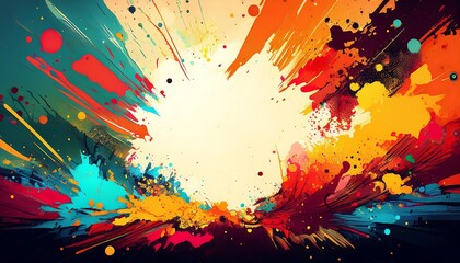 Vibrant abstract explosion of colors and textures.