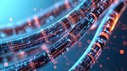Fototapeta premium Abstract Futuristic Representation of Colorful Digital Cables