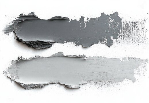 Grey Paint Strokes Abstract Artwork Minimalist Modernism White Background
