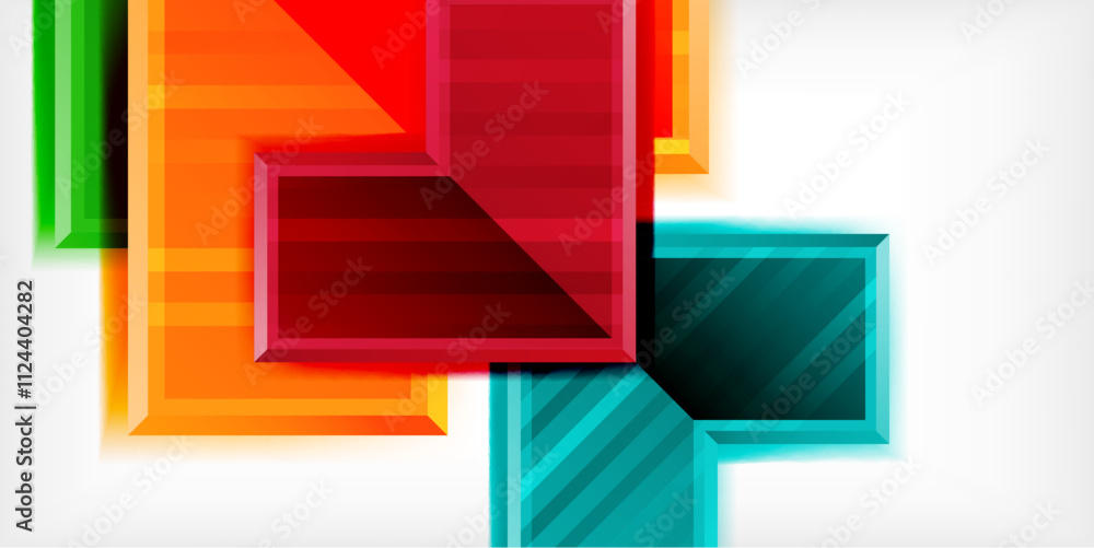 Poster Arrow symbols created with 3d effects and line texture geometric abstract background