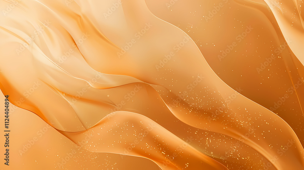 Aufkleber golden abstract waves: luxurious, flowing golden waves create a captivating abstract background, shi