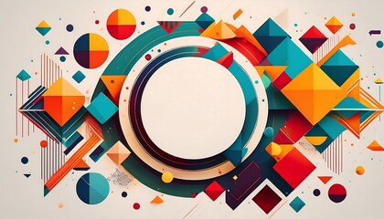 Obraz premium Abstract geometric design with vibrant colors.