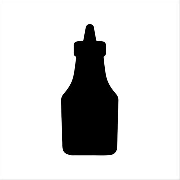 Black ketchup silhouette vector illustration on white background 