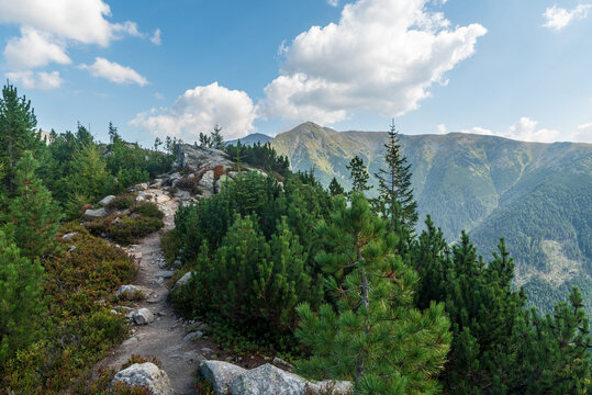 Nizny Ostredok hill summit on Otrhance mountain ridge in Slovakia