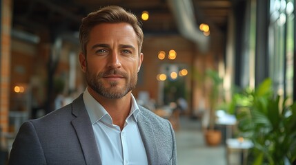 Obraz premium Closeup portrait of a handsome businessman