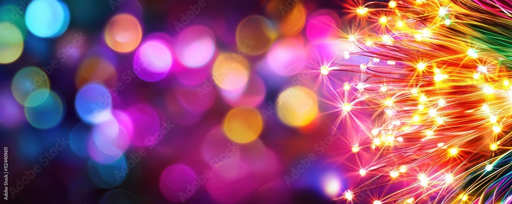 Poster colorful abstract vivid light patterns with shimmering effect