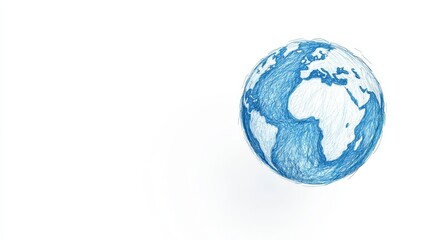 Fototapeta premium Global Connectivity Blue Scribble Earth Illustration