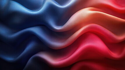 Fototapeta premium Abstract Wavy Silk Fabric in French Flag Colors with Dramatic Lighting and Texture