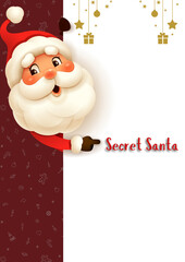 Secret Santa Background Blank Template Party Invitation