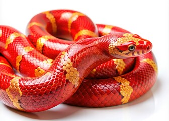Fototapeta premium Chinese New Year 2025 Snake, Red Gold Snake Illustration, Zodiac Snake Clipart, Floral Snake Design, Lunar New Year Snake Symbol