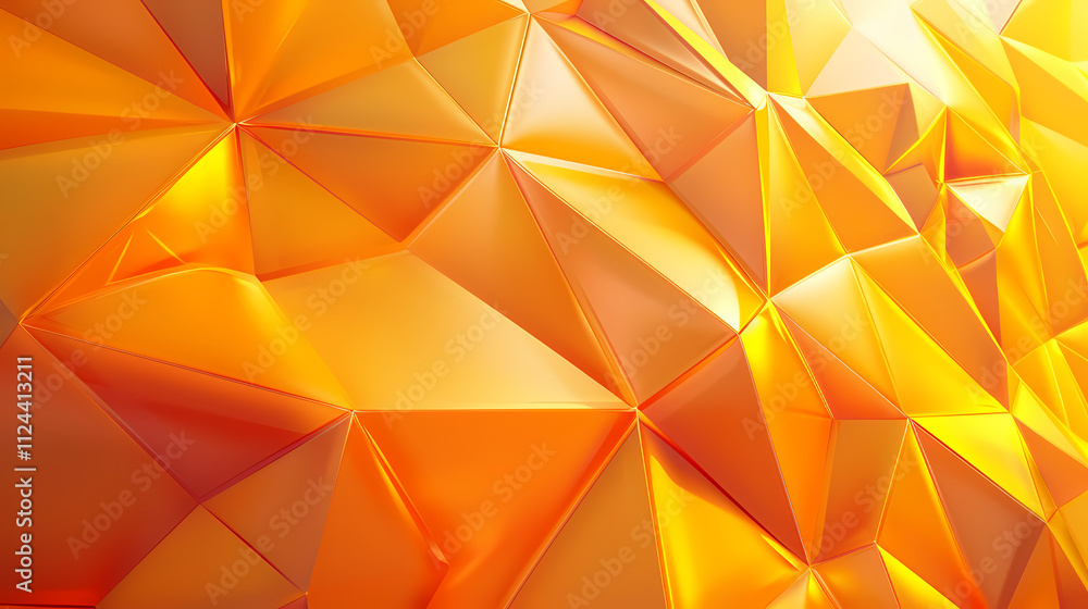 Poster abstract gold geometry: a captivating, abstract design featuring a close-up of faceted golden geomet