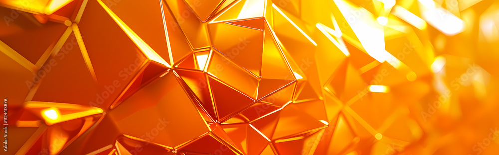 Poster abstract golden geometry: a captivating close-up of a shimmering gold surface composed of geometric 