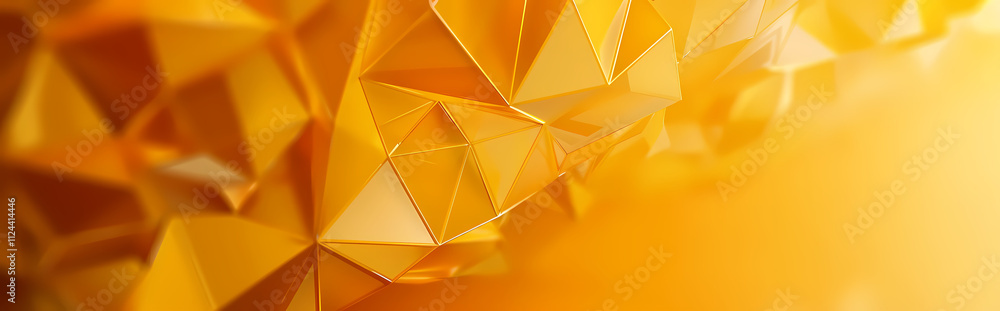 Poster golden abstract: shimmering, golden geometric shapes create a luxurious and abstract background, per