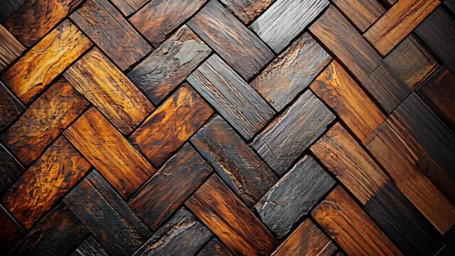 Masterful craftsmanship shines through the intricate details of a woven wooden pattern. Generative AI