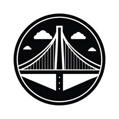 Sky bridge silhouette logo style vector.eps