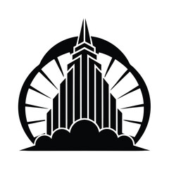 Sky rise silhouette vector icon style.eps