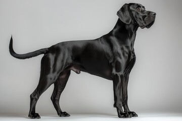 Regal Canine Profile in Beautiful Lighting on Plain Background