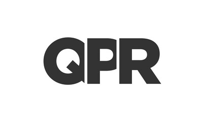 QPR logo design template with strong and modern bold text. Initial based vector logotype featuring simple and minimal typography. Trendy company identity.