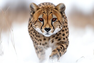 Fototapeta premium Majestic Cheetah Close-Up with Intense Gaze