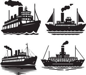 Vintage Steamship Silhouettes Collection