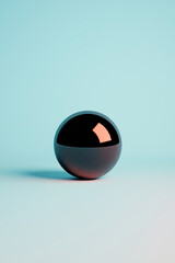 Floating Glass Sphere on Gradient Background, Minimalist Abstract Design
