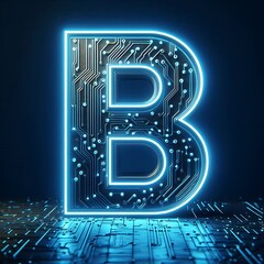 letter b with technology texture