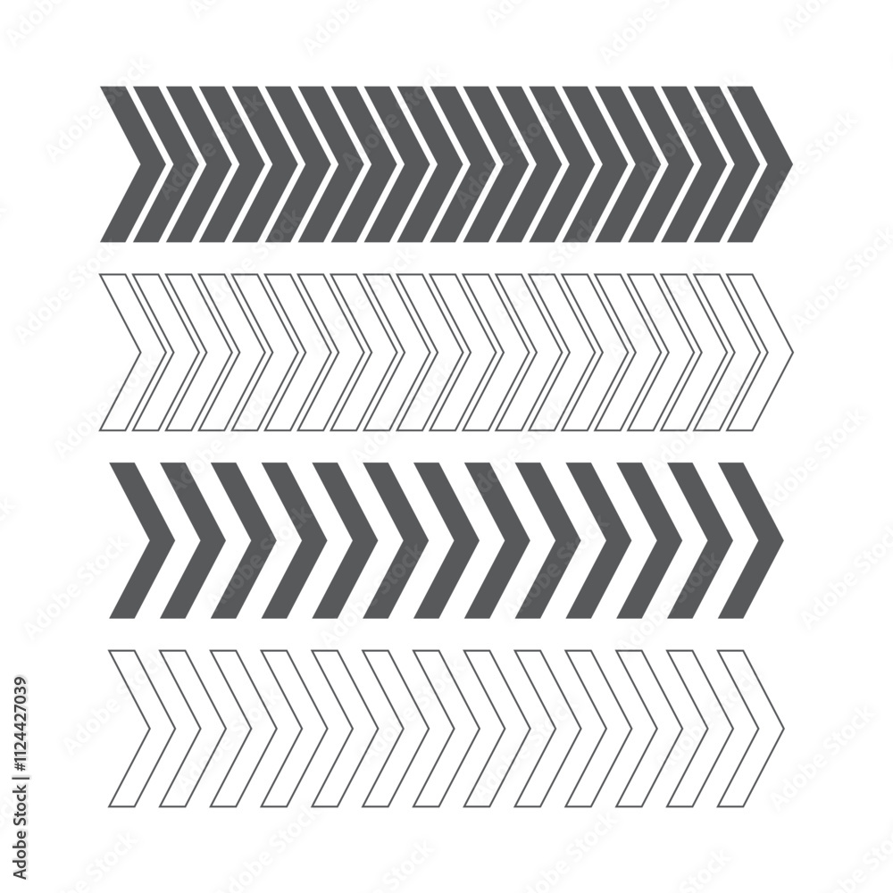 Poster Arrow icon. set of black arrows symbol. arrow linear fast moving signs. indicate the direction of movement. road direction signs. arrow design
