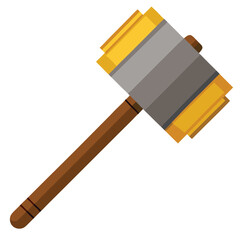 wooden mallet isolated on white background