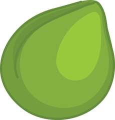 Green cartoon plum fruit illustration.