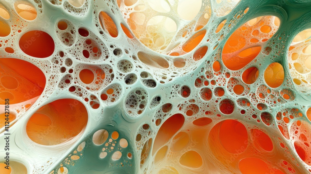 Poster fluid abstract art creation digital space 3d render colorful environment aesthetic viewpoint