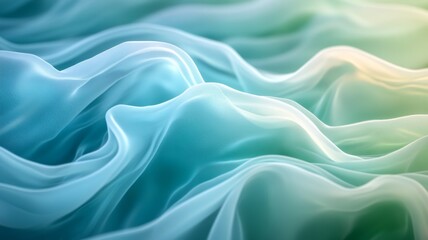 Obraz premium Abstract Wavy Texture of Delicate Blue and Green Fabric