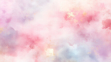 abstract art print with soft watercolor ink splashes in pastel hues of dusty pink, lavender, and sky blue