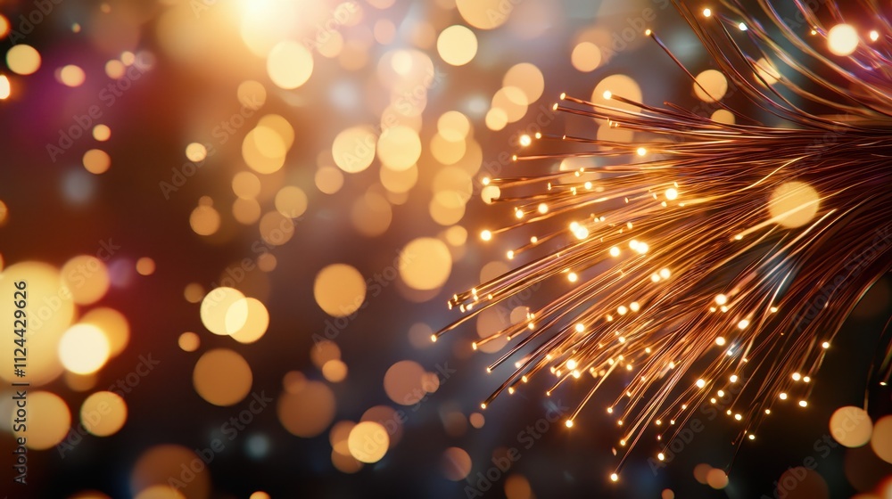 Aufkleber vibrant abstract background with glowing lights and bokeh effect