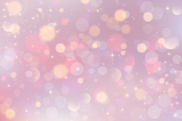 Pink bokeh background with light blurred abstract gradient. Glowing soft purple vector wallpaper with sparkles. Luxury romantic pastel fluid backdrop for Valentine Day