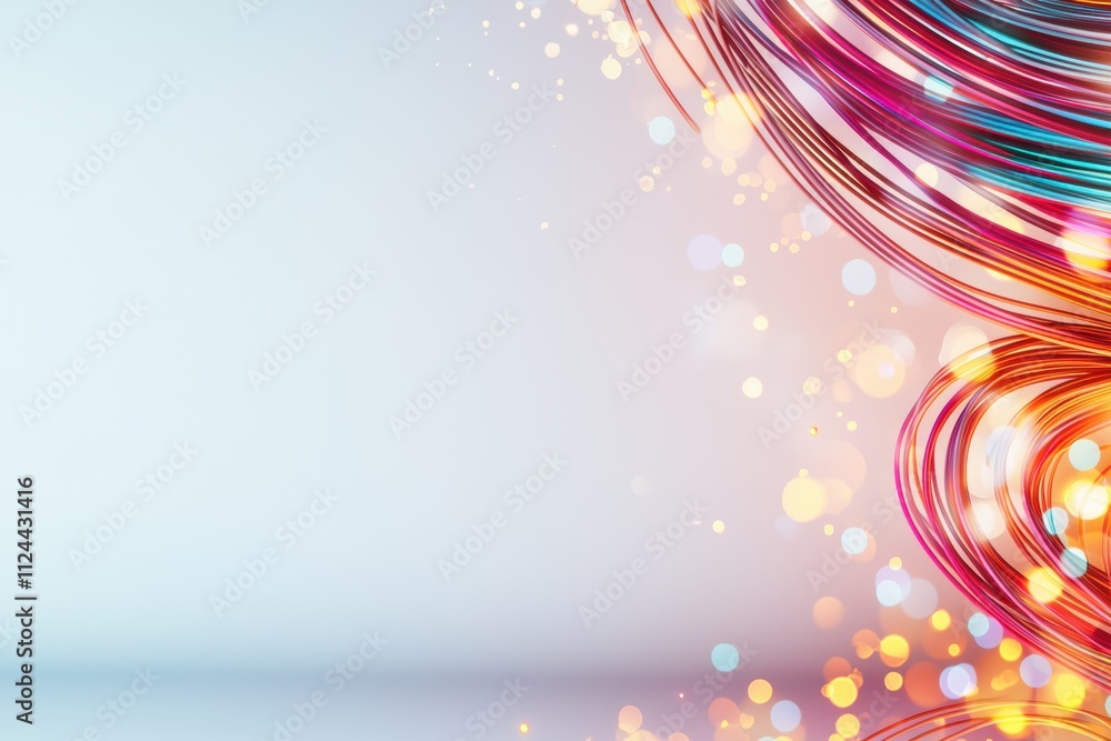 Aufkleber vibrant abstract swirls with bright bokeh and soft gradient background