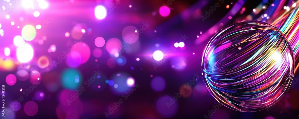 Poster Vibrant Abstract Background with Colorful Light Bokeh Effects
