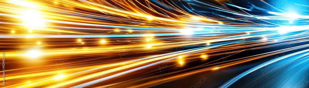 Poster Vibrant Light Trails in Motion Capturing Dynamic Energy and Flow