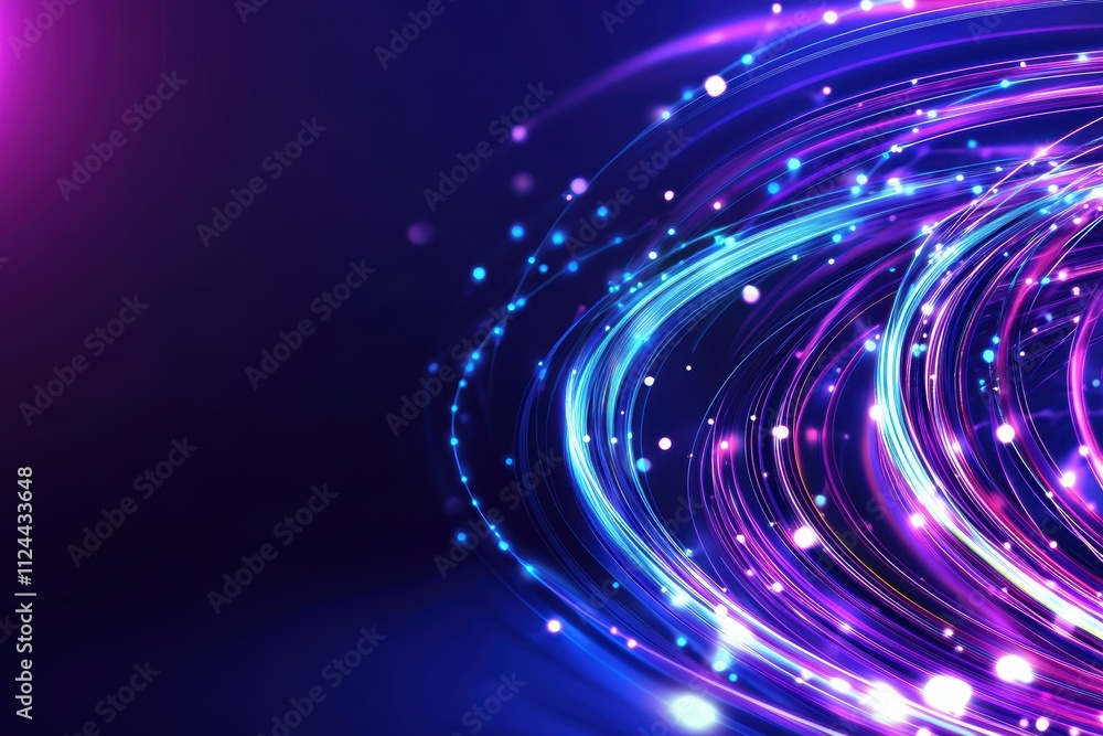 Aufkleber vibrant abstract light trails and bokeh on dark background